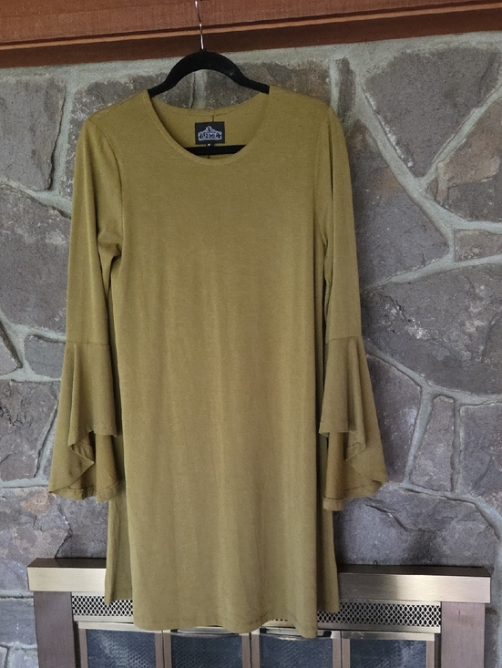 Angie Dresses & Skirts - Angie Olive Bell Sleeve Shift Dress
